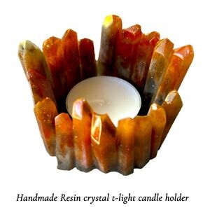 Handmade resin t-light candle holder